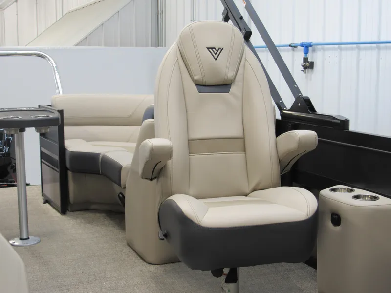 Slide: The Image of Viaggio Diamante U D21U 2023 model boat interior with luxurious seating. - 17