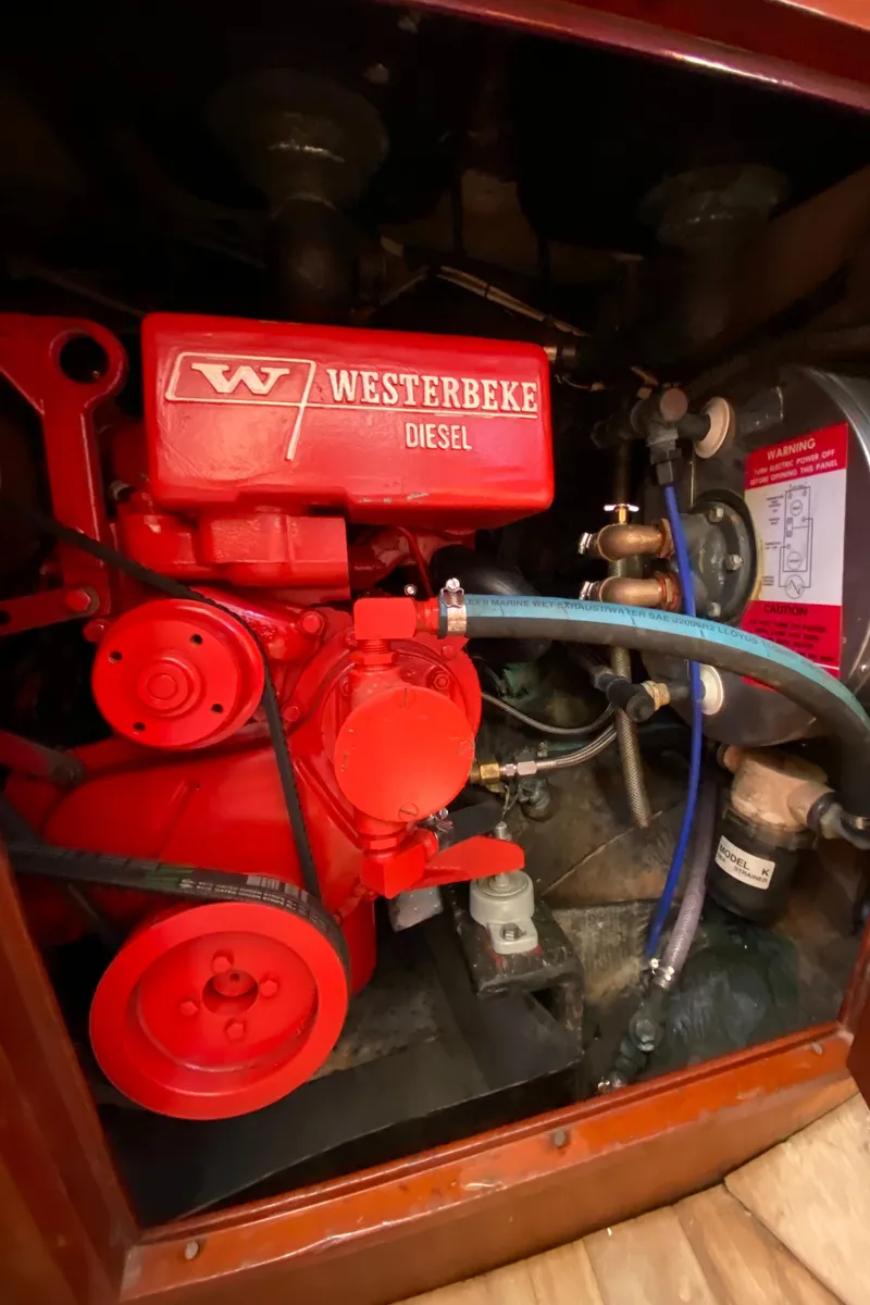 Slide: The Image of Westerbeke diesel engine in a 1962 Hinckley Bermuda 40 sailboat. - 26