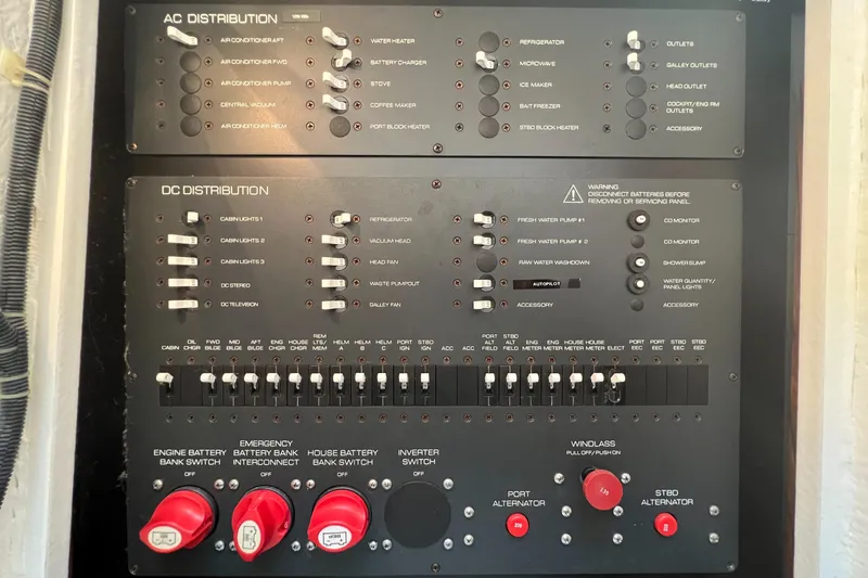 Slide: The Image of Electrical control panel of a 2004 Tiara Yachts 3200 Open. - 23