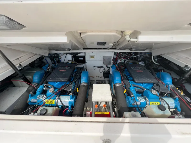 Slide: The Image of Engine compartment of a 2004 Tiara Yachts 3200 Open with twin Crusader engines. - 31