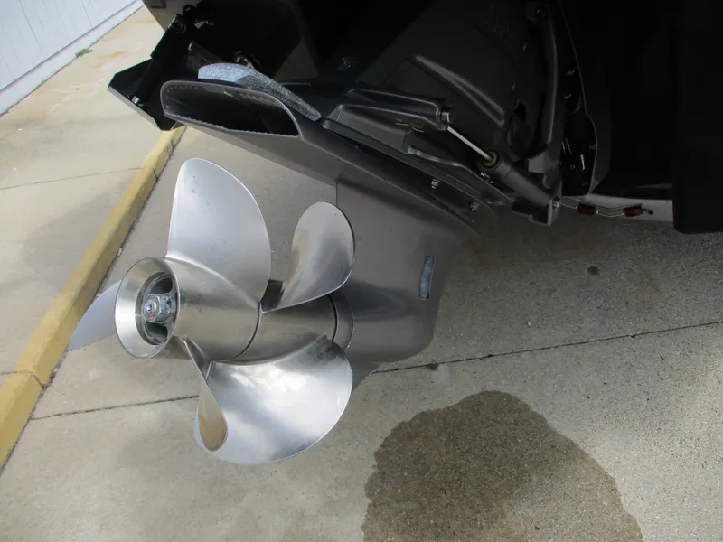 Slide: The Image of Close-up of a 2015 Chaparral 257 SSX boat propeller. - 14