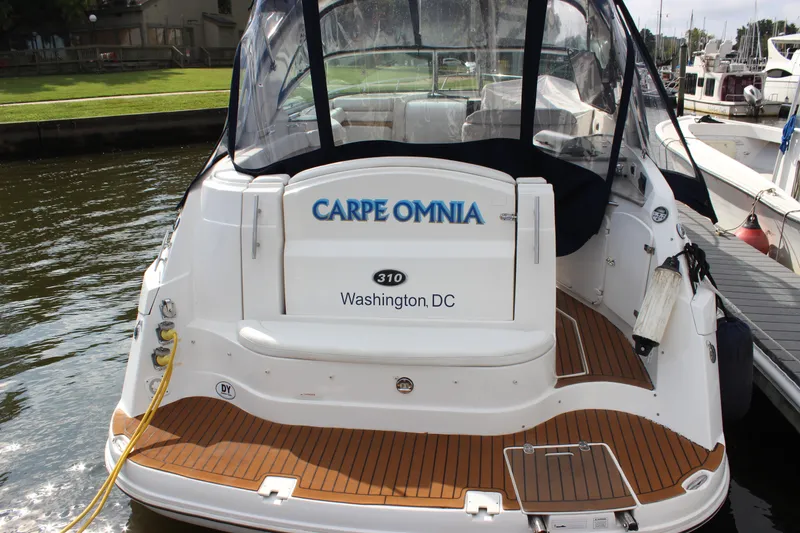 Slide: The Image of 2011 Rinker 310 Express Cruiser docked, named Carpe Omnia, Washington, DC. - 35