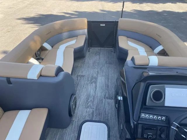 Slide: The Image of 2022 Viaggio D23Q boat interior with tan and white seating. - 9
