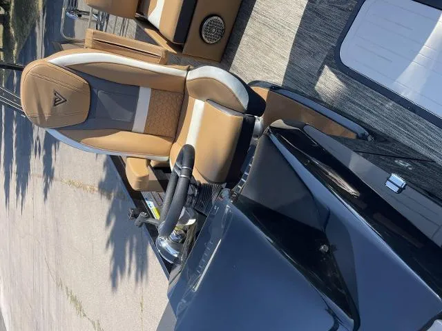 Slide: The Image of 2022 Viaggio D23S boat interior with captain's chair and steering console. - 13