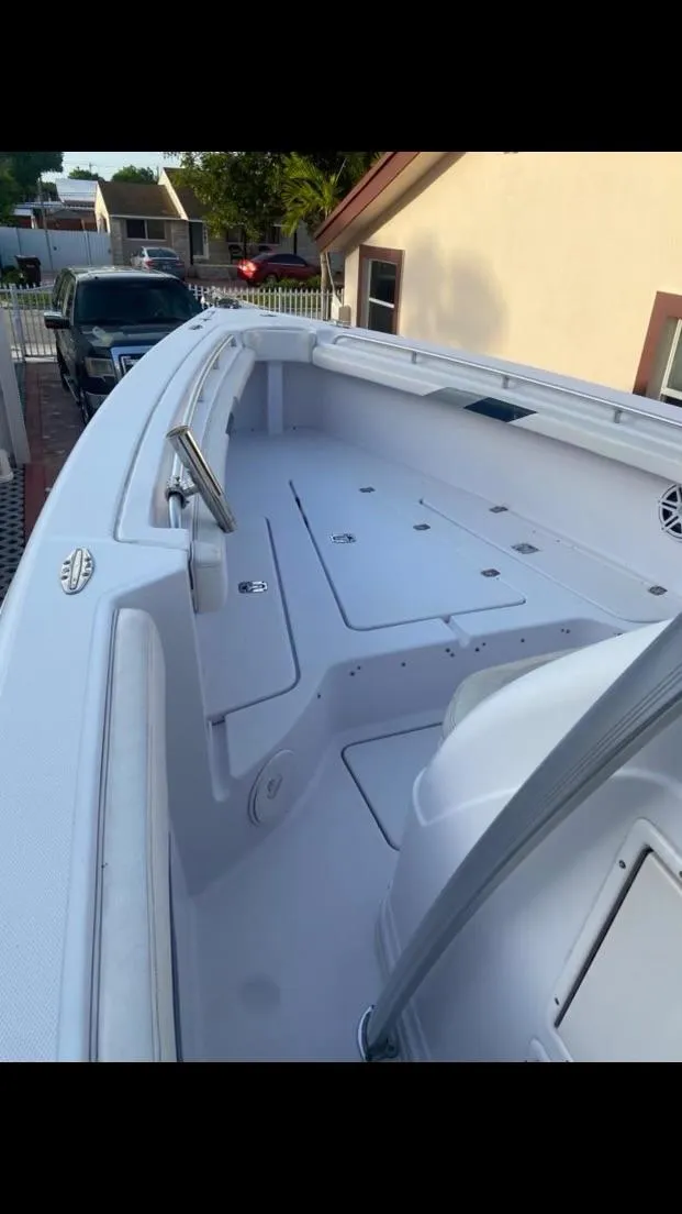 Slide: The Image of 2012 Donzi 32 ZF Open boat, spacious deck view. - 6