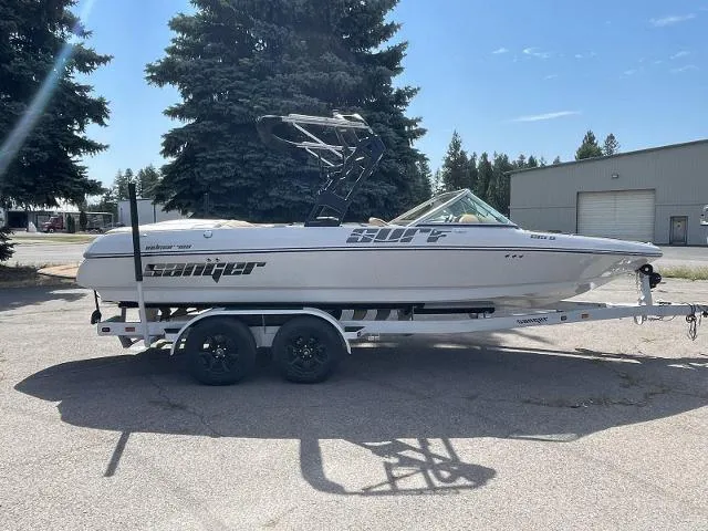 The Image of 2023 Sanger V215 Special boat on a trailer in a parking lot. - 0
