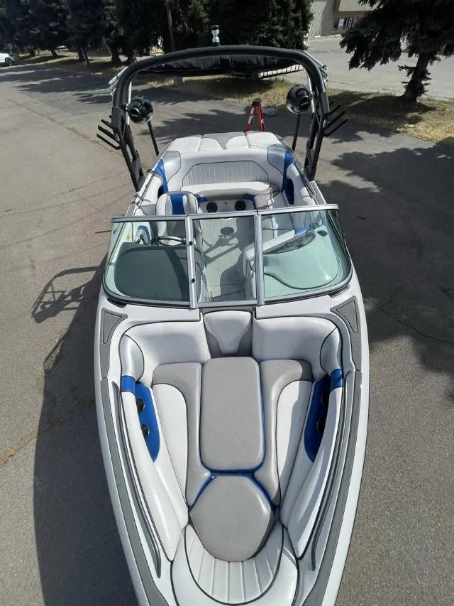 Slide: The Image of 2023 Sanger V215 SX boat with sleek interior design and wakeboard tower. - 14