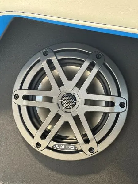 Slide: The Image of 2024 Nautique GS24 JL Audio speaker close-up. - 4