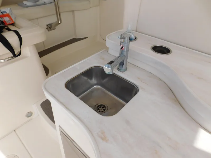Slide: The Image of 2018 Grady-White Freedom 375 boat sink and countertop area. - 21