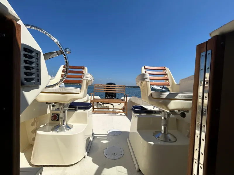 Slide: The Image of 2021 Seaway 21 Seafarer Cuddy boat interior with ocean view - 5