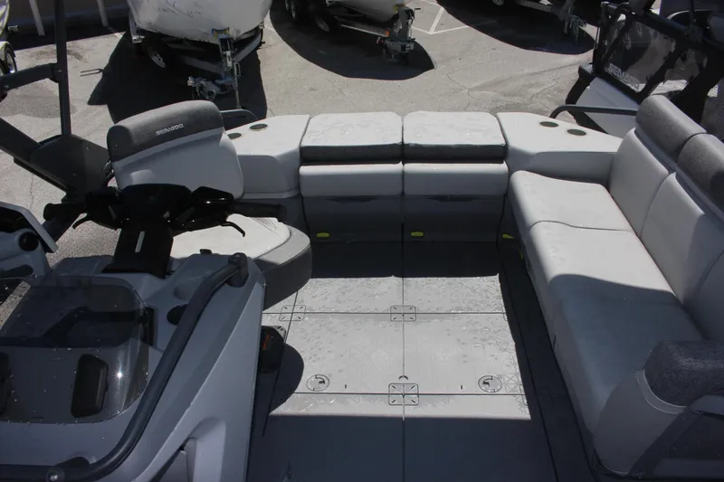 Slide: The Image of 2023 Sea-Doo Switch Sport 18 - 230 HP interior seating and helm station. - 16