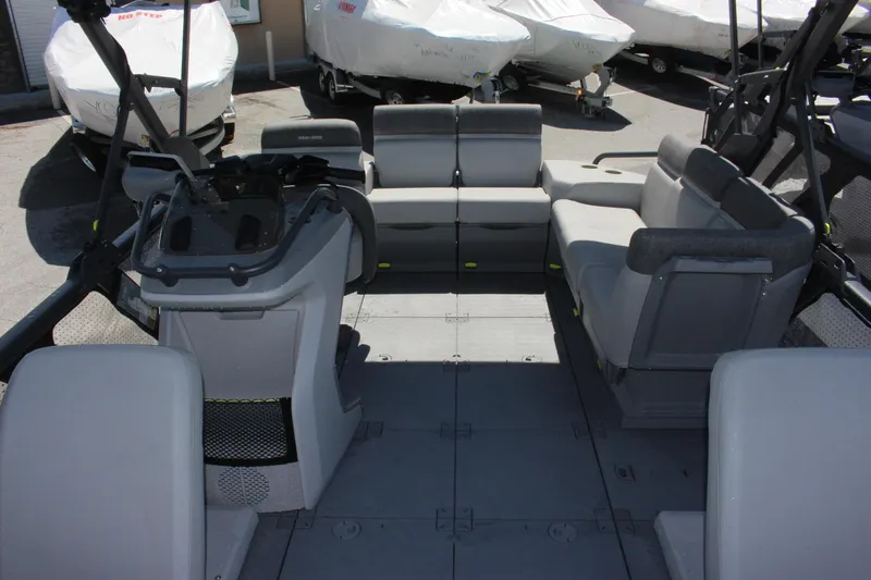 Slide: The Image of 2023 Sea-Doo Switch Sport 18 - 230 HP interior, spacious seating and control console. - 4