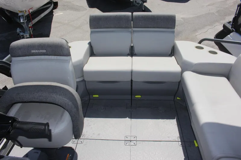 Slide: The Image of 2023 Sea-Doo Switch Sport 18 - 230 HP interior seating arrangement. - 5