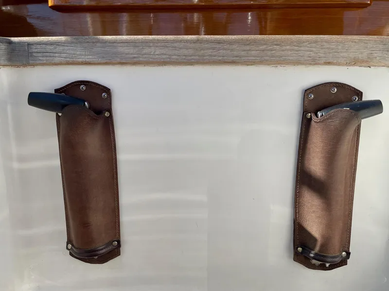 Slide: The Image of Leather hand grips on a 2018 Cape George 45 yacht. - 36