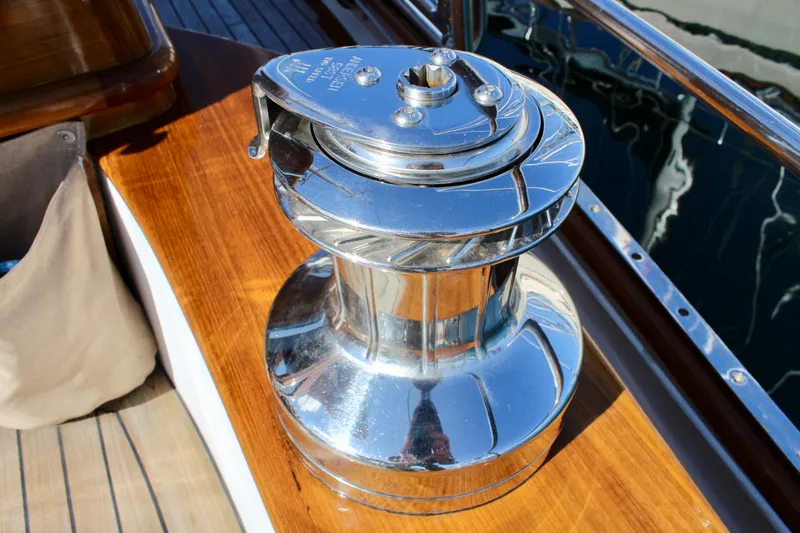 Slide: The Image of Shiny winch on Cape George 45 sailboat deck, 2018 model. - 37