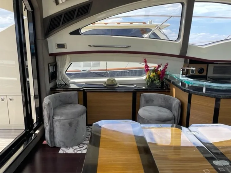 Slide: The Image of Interior of a 2008 Marquis 40 SC yacht with elegant furnishings. - 9