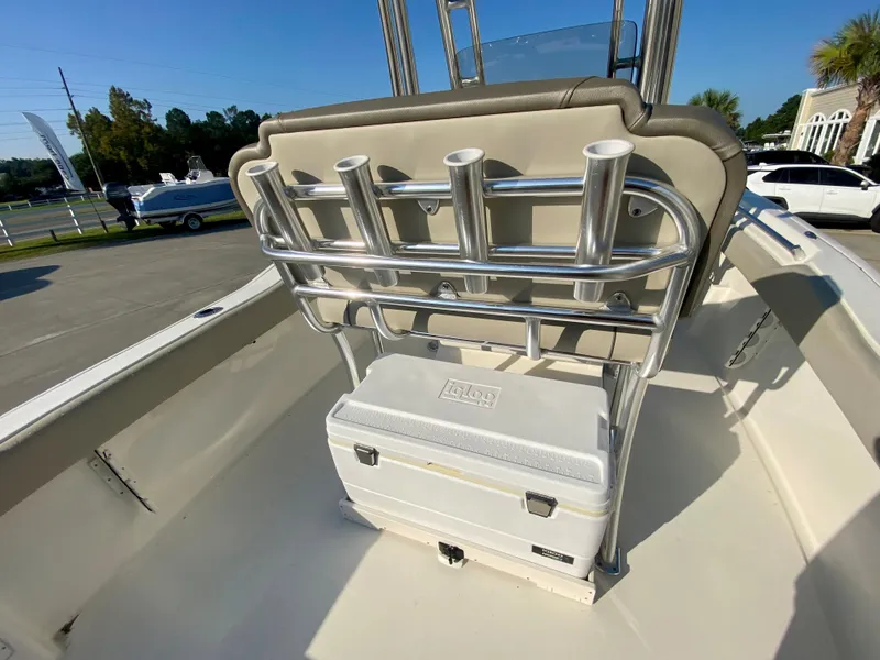 Slide: The Image of 2023 Key West 239 FS boat with rod holders and cooler. - 8