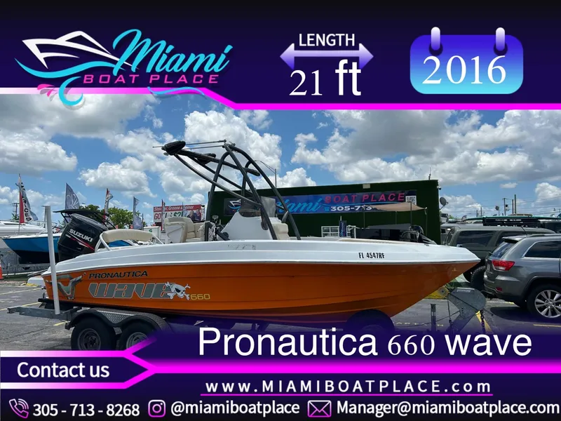 Slide: The Image of 2016 Pronautica 660 Wave boat for sale at Miami Boat Place, 21 ft length. - 0