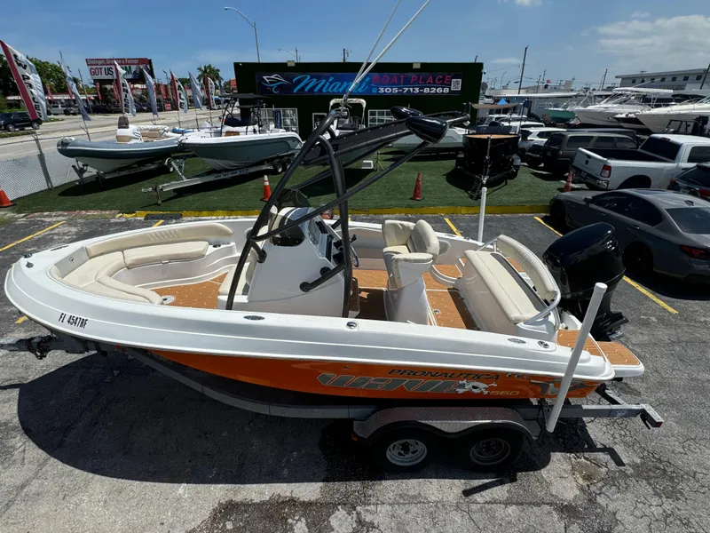 Slide: The Image of 2016 Pronautica 660 boat on trailer at Miami Boat Place. - 15