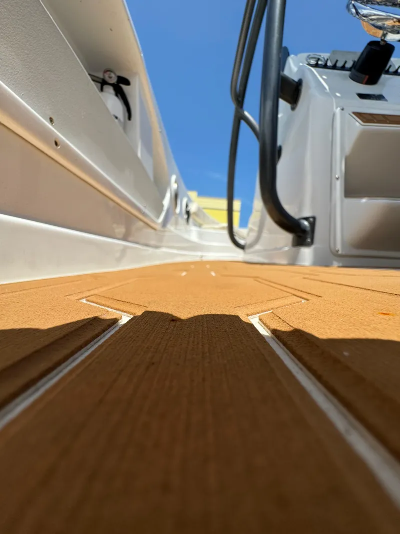 Slide: The Image of Close-up of 2016 Pronautica 660 boat deck and console. - 42