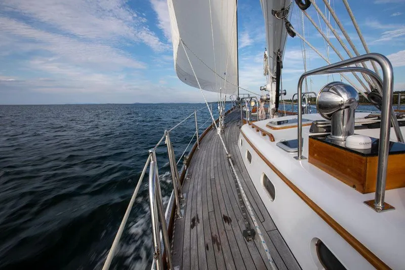 Slide: The Image of Sailing on a 1997 Hinckley OceanCruising 52 yacht, open sea view. - 23