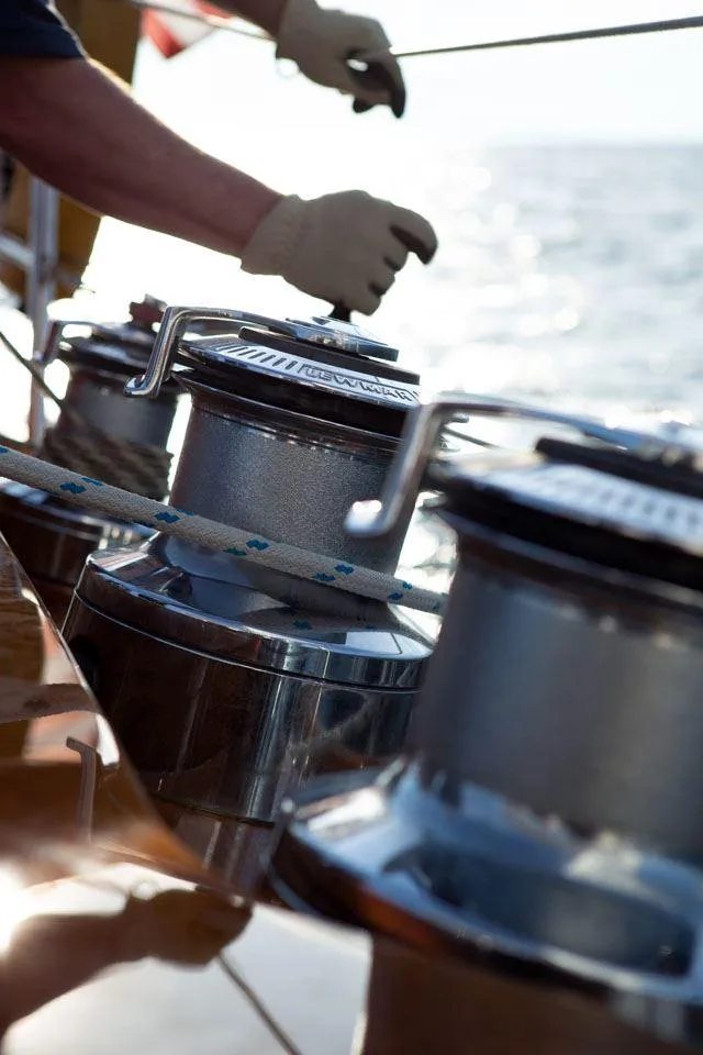 Slide: The Image of Sailing equipment on a 1997 Hinckley OceanCruising 52 yacht in action. - 49