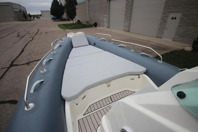 Slide: The Image of 2024 Zodiac Medline 7.5 NEO boat, spacious deck, sleek design, in stock. - 26