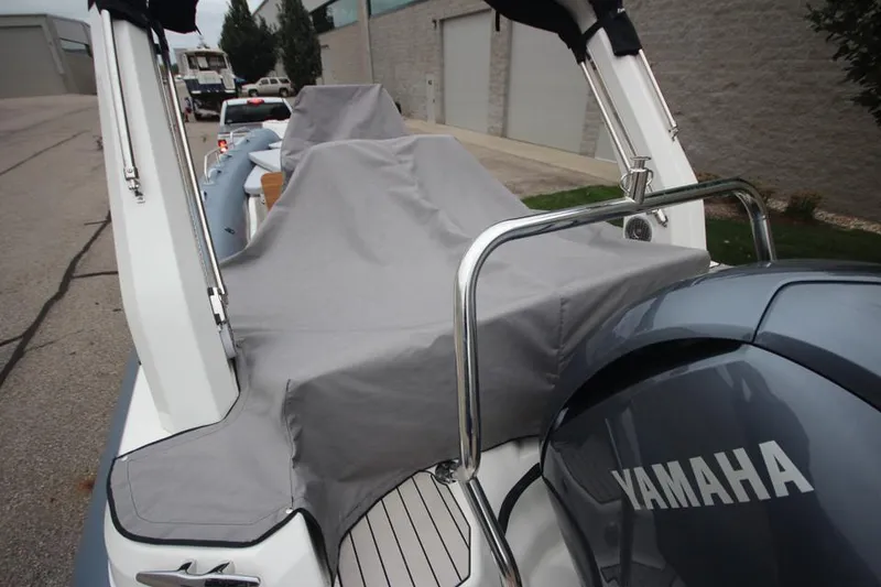 Slide: The Image of 2024 Zodiac Medline 7.5 NEO boat with Yamaha engine, covered and in stock. - 35