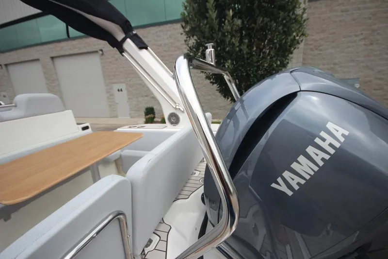 Slide: The Image of 2024 Zodiac Medline 7.5 boat with Yamaha engine, featuring sleek design and modern amenities. - 8