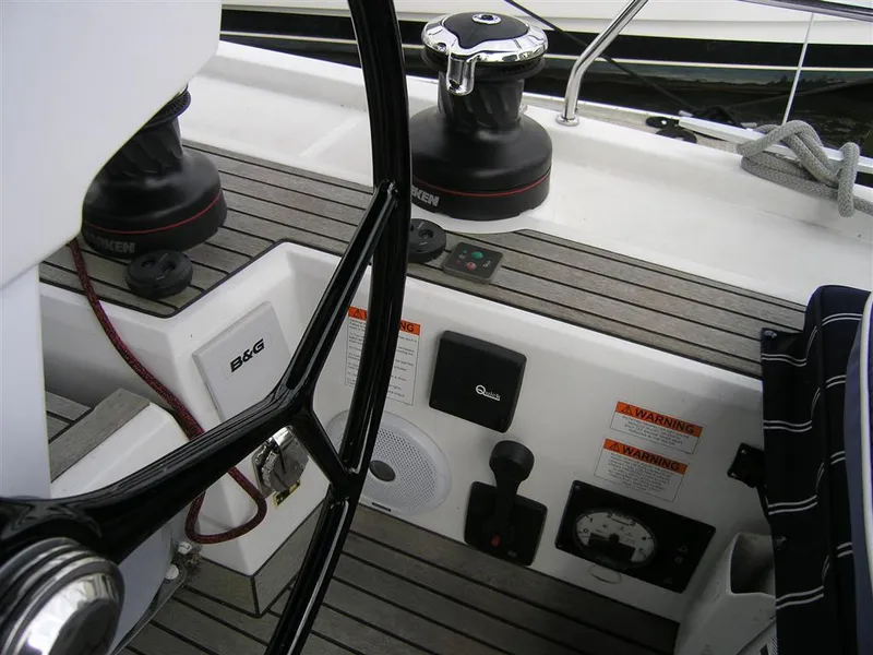 Slide: The Image of Cockpit controls of a 2019 Beneteau 51.1 sailboat. - 19