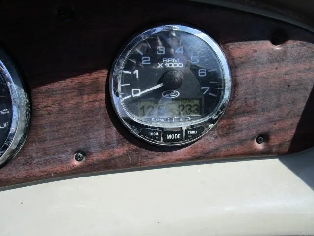 Slide: The Image of Close-up of 2005 Sea Ray 270 Sundeck tachometer showing RPM and digital display. - 11