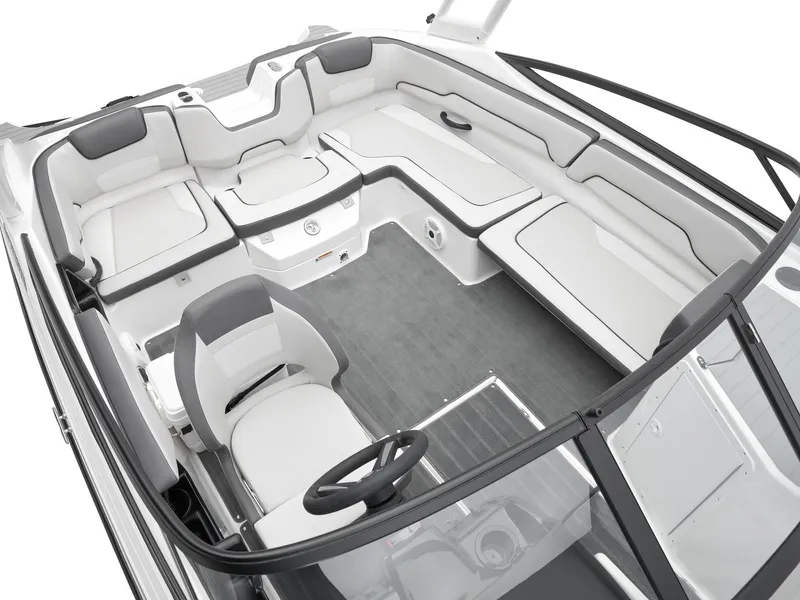 Slide: The Image of 2024 Yamaha Boats AR190 interior with spacious seating and modern design. - 2