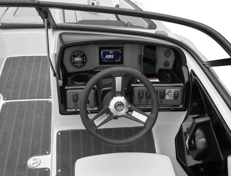 Slide: The Image of 2024 Yamaha Boats AR190 dashboard and steering wheel. - 4