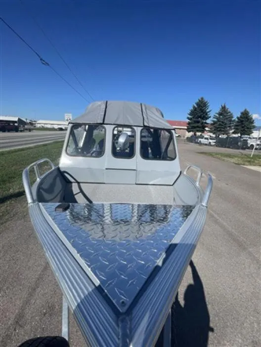 Slide: The Image of 2023 Klamath 16 Explorer Windshield boat with aluminum deck. - 6
