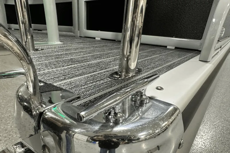 Slide: The Image of Close-up of 2024 Premier 250 Solaris Sport boat deck with chrome details. - 27