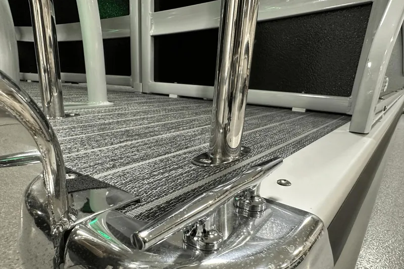 Slide: The Image of Close-up of 2024 Premier 250 Solaris Sport boat deck with chrome details. - 28