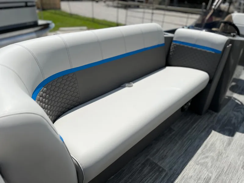 Slide: The Image of 2024 Qwest Splash Pad 822 boat seating with modern upholstery. - 12