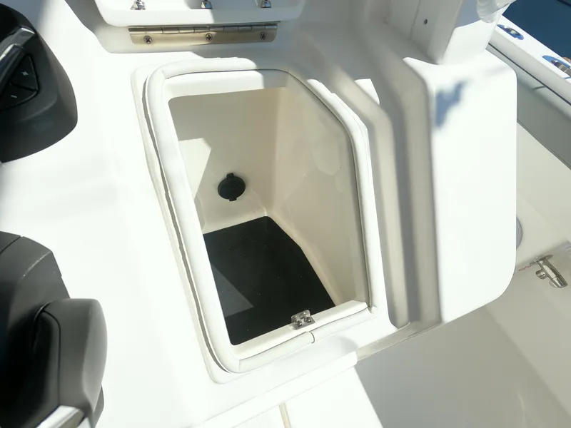 Slide: The Image of 2024 Regulator 31 boat storage compartment. - 33