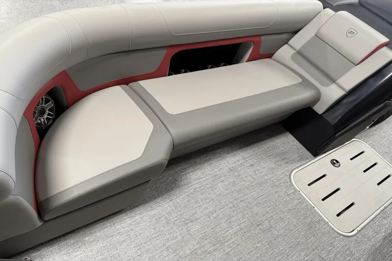 Slide: The Image of 2024 Premier 250 Solaris boat interior with luxurious seating and modern design. - 49