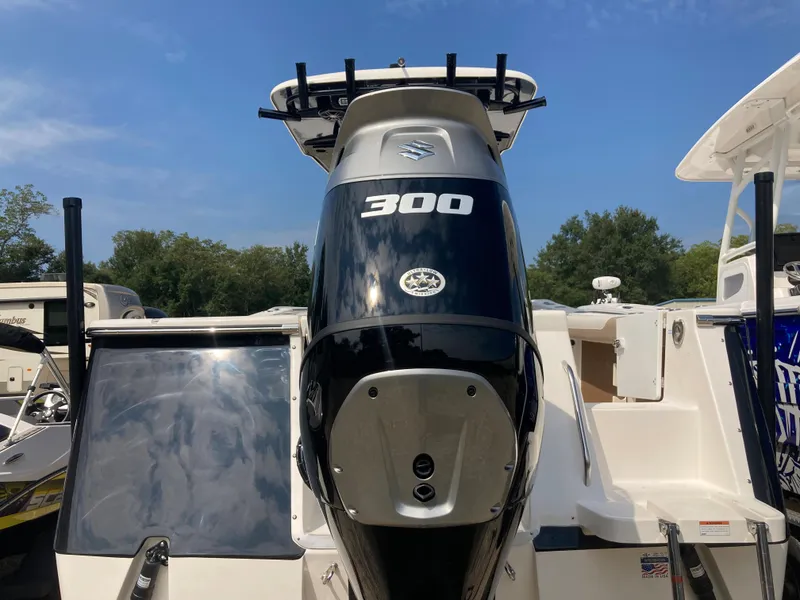 Slide: The Image of 2024 Sea Born SX239 Offshore boat with a 300 horsepower engine. - 3