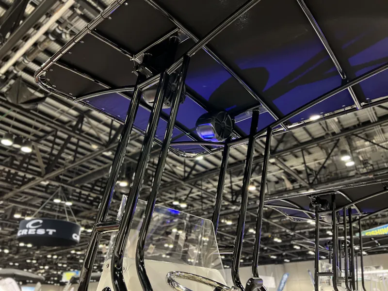 Slide: The Image of 2024 Clearwater 2100 Baystar boat at an indoor exhibition. - 4