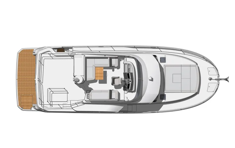 Slide: The Image of Top view of 2025 Beneteau Swift Trawler 41 Fly, showcasing deck layout and design. - 17