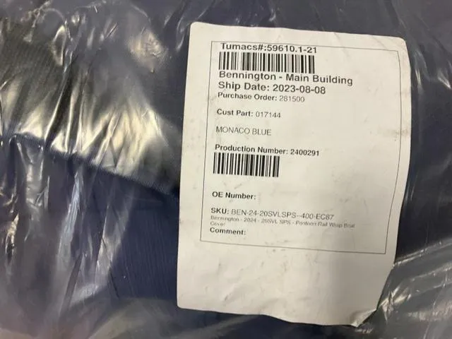 Slide: The Image of Label on packaged item for 2024 Bennington 20 SVL 3 SPS in Monaco Blue. - 19