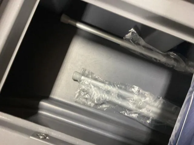 Slide: The Image of Storage compartment of 2024 Bennington 20 SVL 3 SPS boat with wrapped accessories. - 24