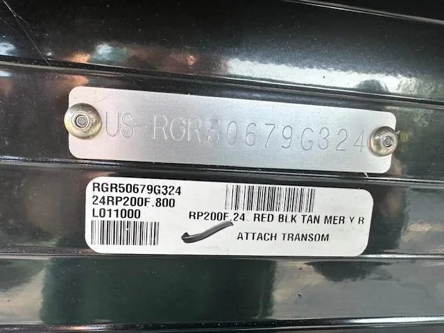 Slide: The Image of 2024 Ranger RP200F serial number plate and barcode label. - 4
