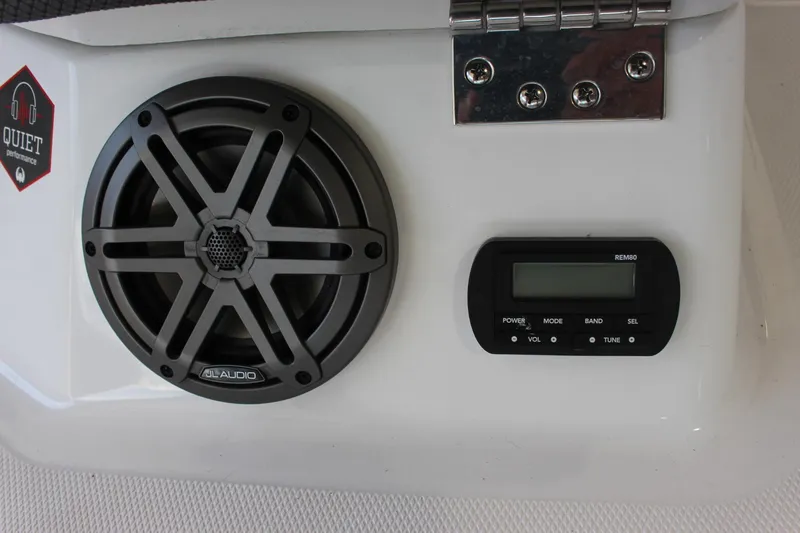 Slide: The Image of 2023 Scarab 285 ID boat audio system with speaker and control panel. - 15