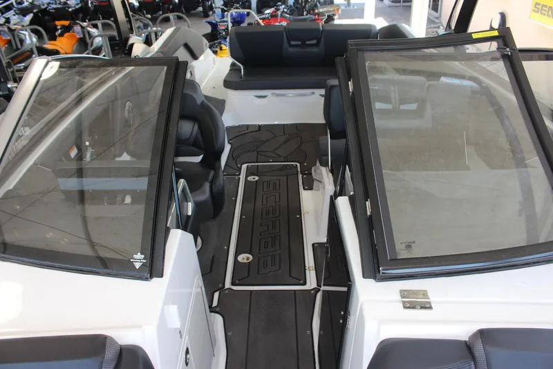 Slide: The Image of 2023 Scarab 285 ID boat interior with seating and windshield. - 8