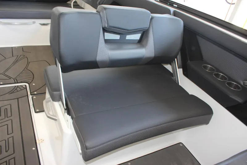 Slide: The Image of 2023 Scarab 285 ID boat seat with black upholstery and modern design. - 9