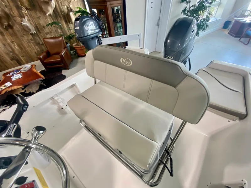 Slide: The Image of 2024 Key West 1720 CC boat interior with seating and console. - 10