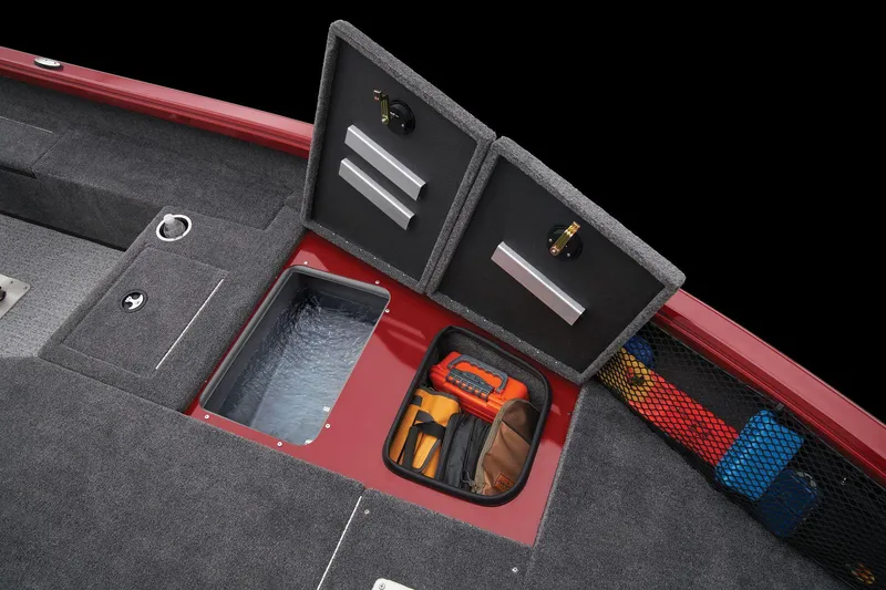 Slide: The Image of 2024 Ranger VS1682SC Angler boat storage compartments and gear. - 25